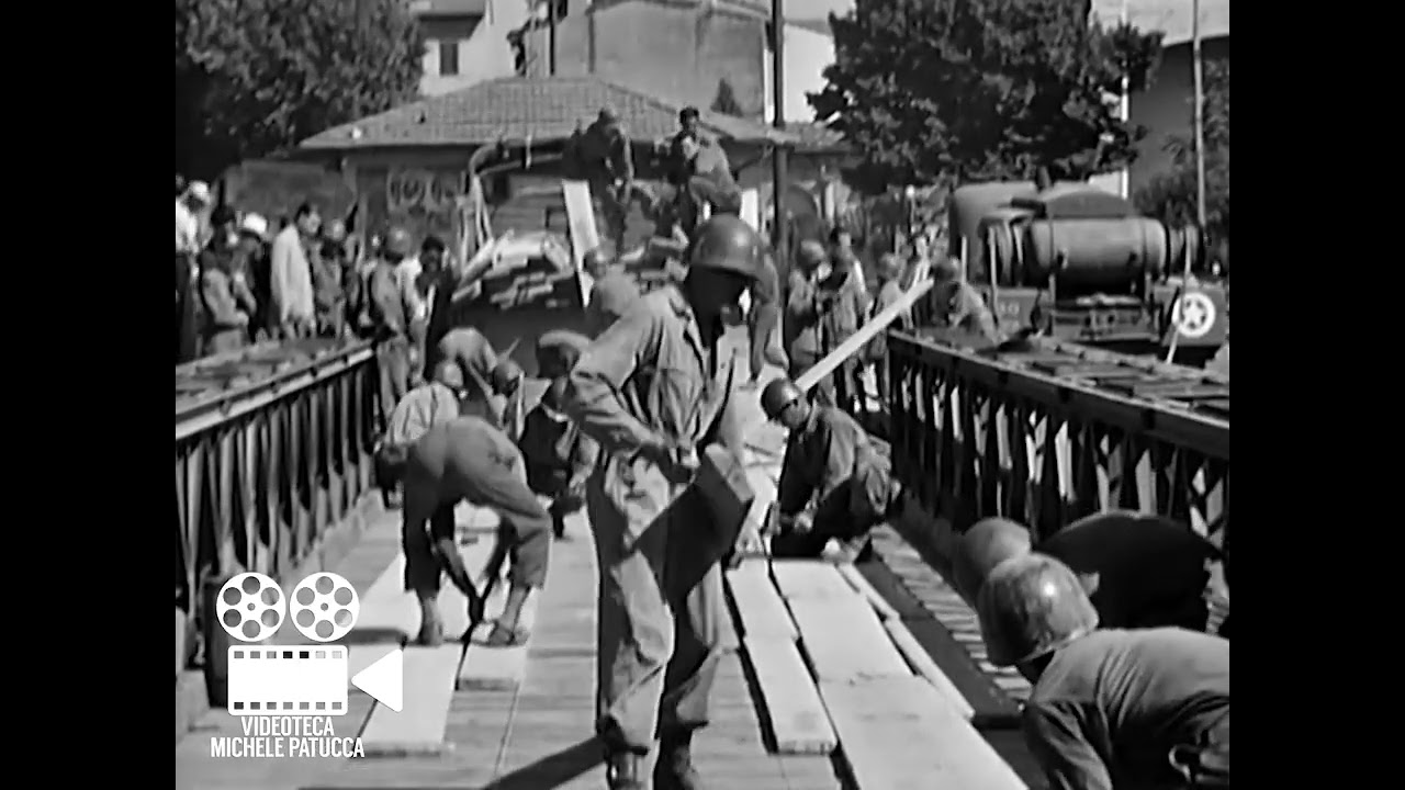 Costruzione Bailey Bridge sul fiume Arno a Firenze | Filmato Raro WWII (1944)