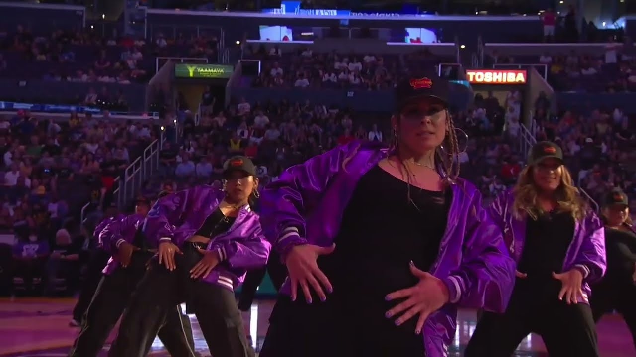 WNMA Groove Zone half time dance performance at Crypto Arena LA