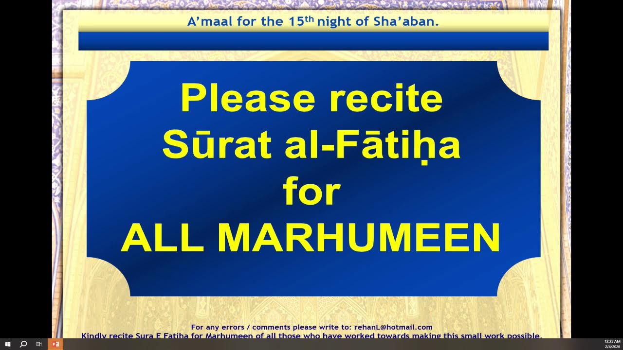 Live -MEM- 1447 AH- Shaban 15 Night - Wiladat Milad of Imam e Zamana a.t.f & A'amal e Shabe Baraat
