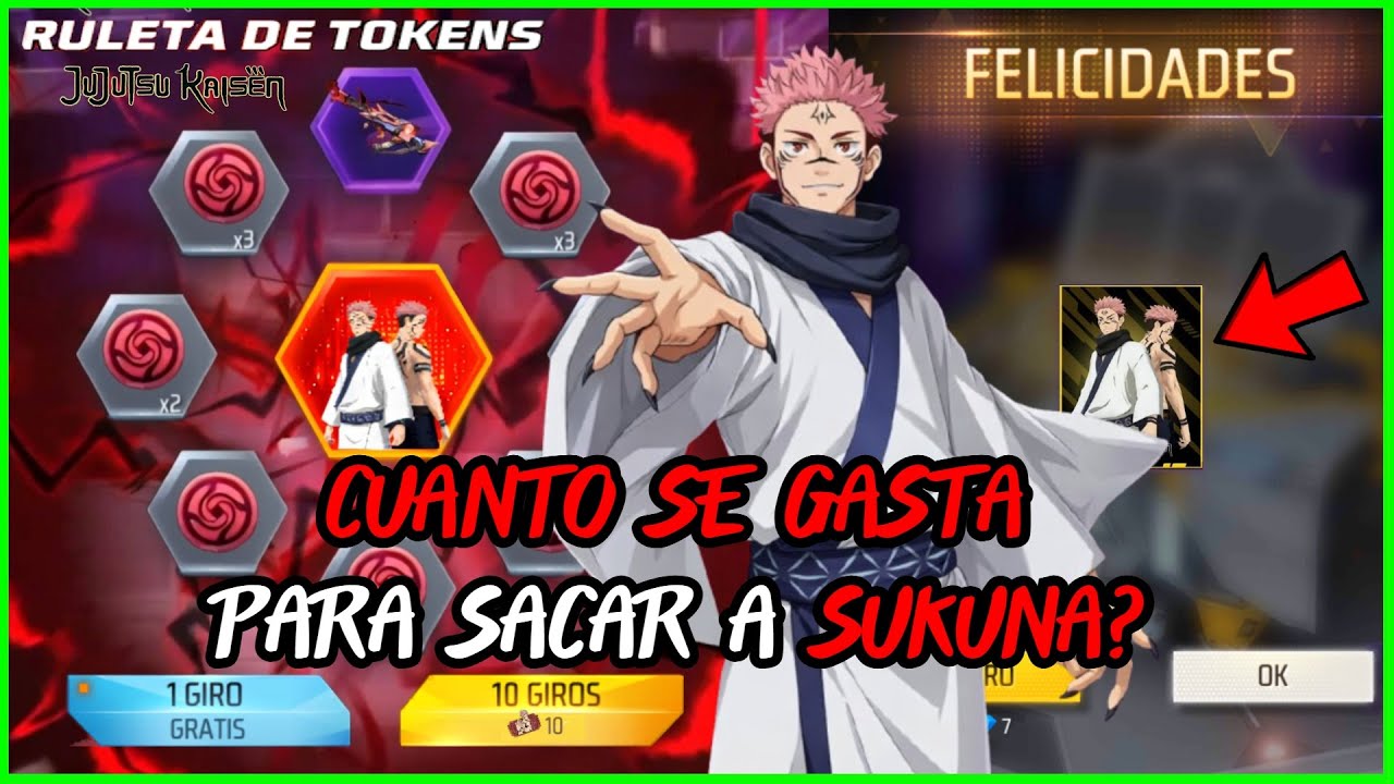 Cómo sacar a SUKUNA GIROS GRATIS en la ruleta y cuántos DIAMANTES se gastan
