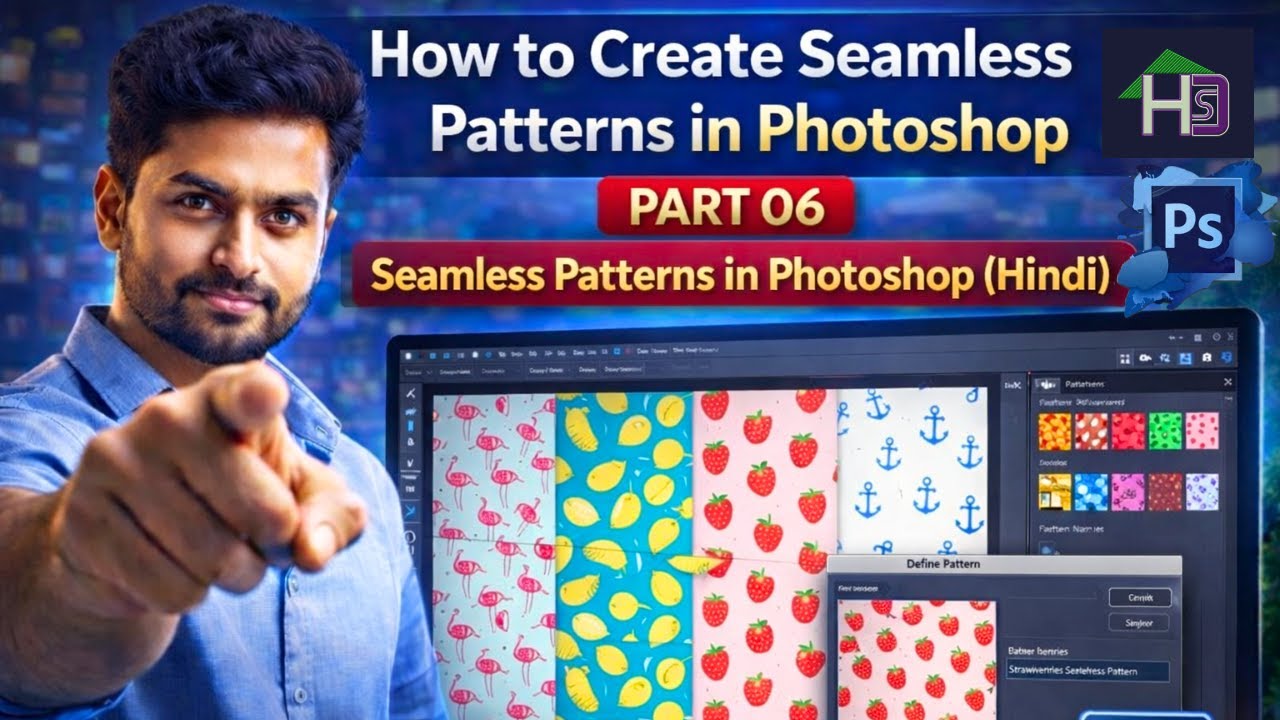 How to Create Seamless Patterns in Photoshop | Part 06 | Seamless Patterns in Photoshop (Hindi)