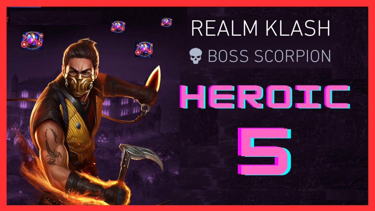 INJUSTICE 2 MOBILE - HEROIC 5 - REALM KLASH - BOSS SCORPION RAIDEN SUBZERO - Solo Raid