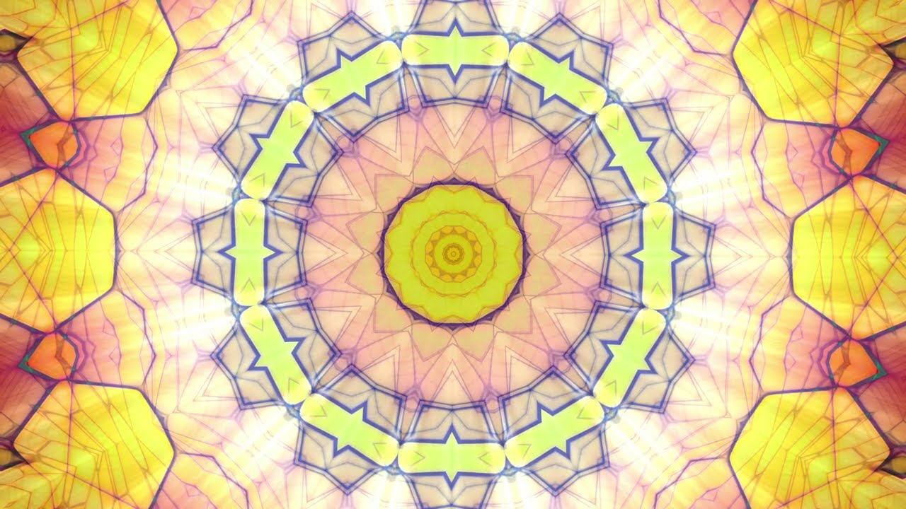 2hrs Psychedelic Visuals Therapy Video Mandala   Light Portal to Restore Energy w Theta Waves
