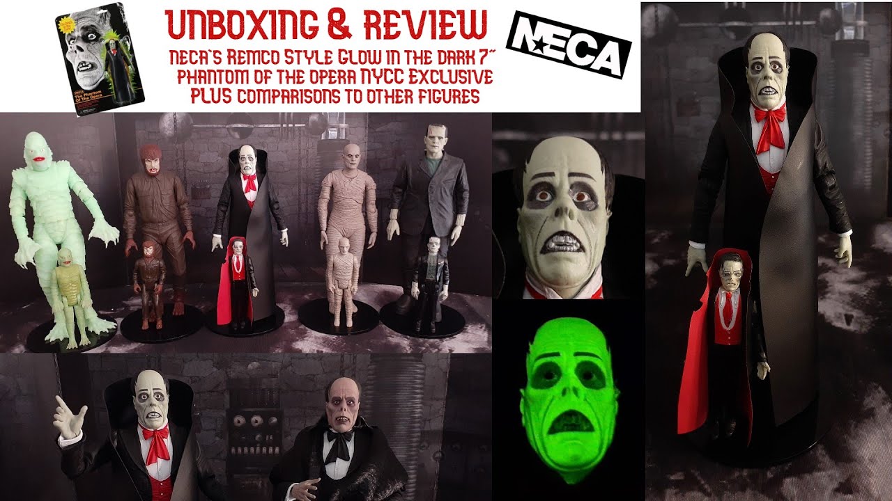 Unboxing & Review: NECA Remco Style Phantom of the Opera Glow in the Dark 7-inch figure & Comparison