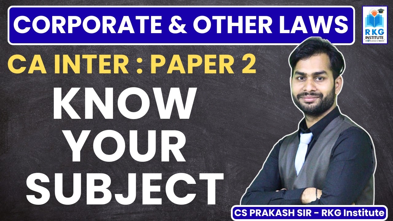 CA Inter Paper 2 : Corporate & Other Laws | Syllabus, Weightage & Paper Pattern | Full Details