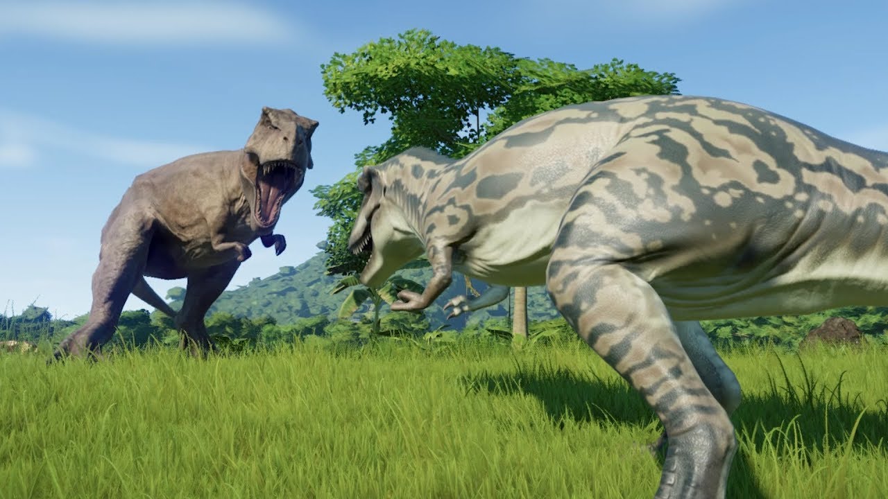 Albertosaurus VS The Big 6 Spinosaurus, T-Rex, Giganotosaurus, Acrocanthosaurus, I-Rex & Carcha- JWE