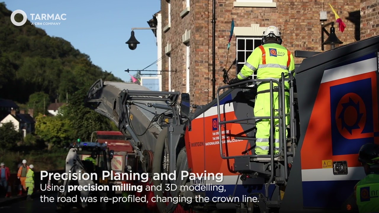 Precision paving for firmer flood defences -  The Wharfage, Ironbridge