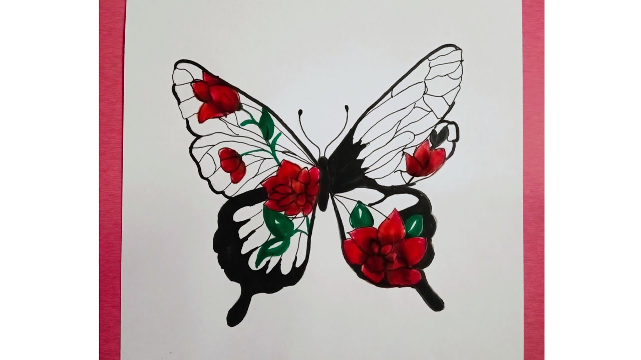 How to draw  butterfly  🦋  step by step ♥️😊✨️