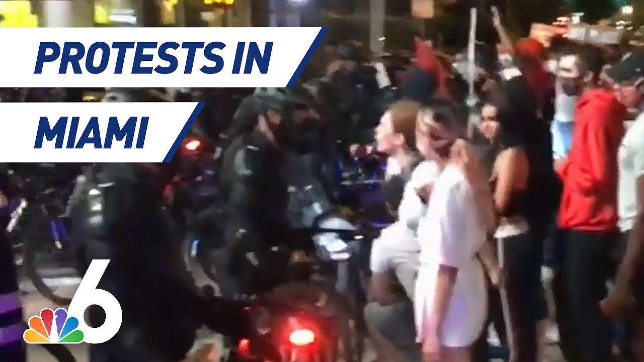 Police and Protestors Face-Off in Downtown Miami | NBC 6
