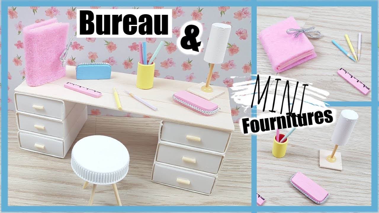 BUREAU FOURNITURES OFFICE SUPPLIES MINIATURE DOLL HOUSE MAISON POUPÉE