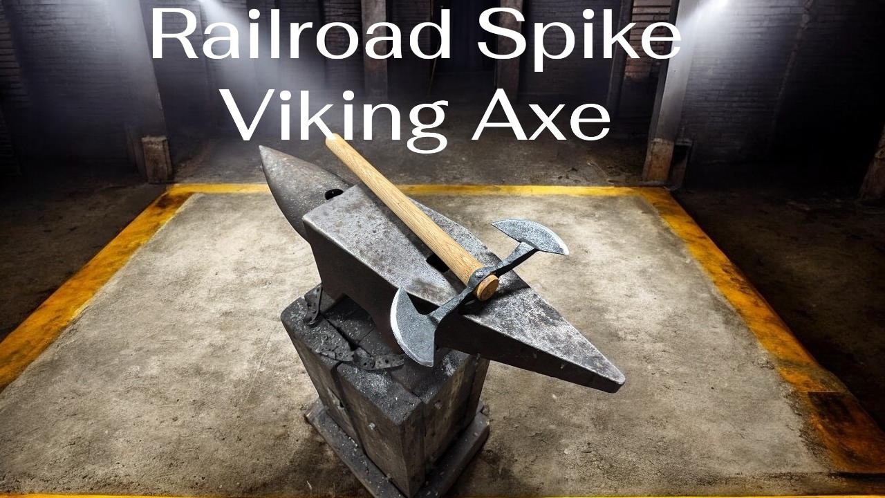 Forging A Double Bit Viking Axe from Two Railroad Spikes