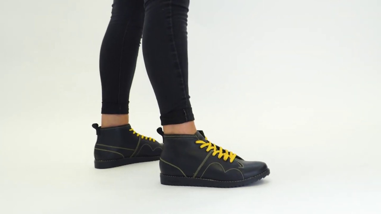 | Shuperb™ Blakeseys 1960 Unisex Leather Monkey Boots Black/Yellow