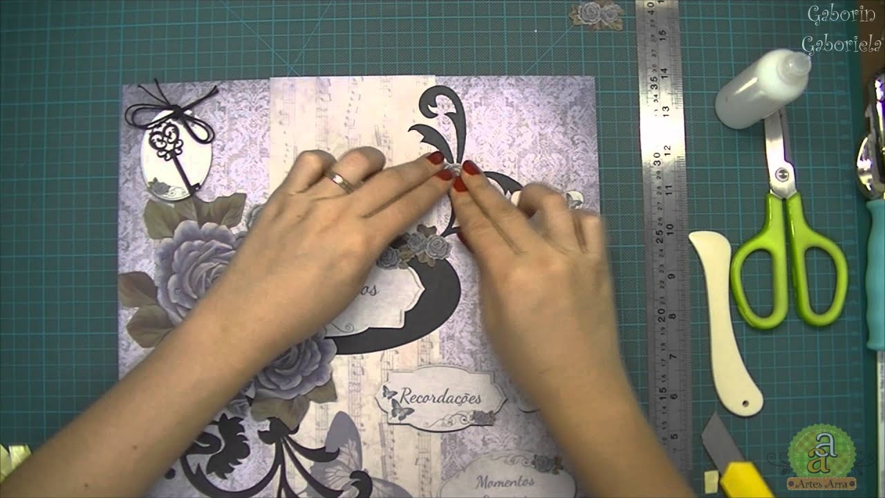 Capa decorada de álbum de Scrapbook de 30x30