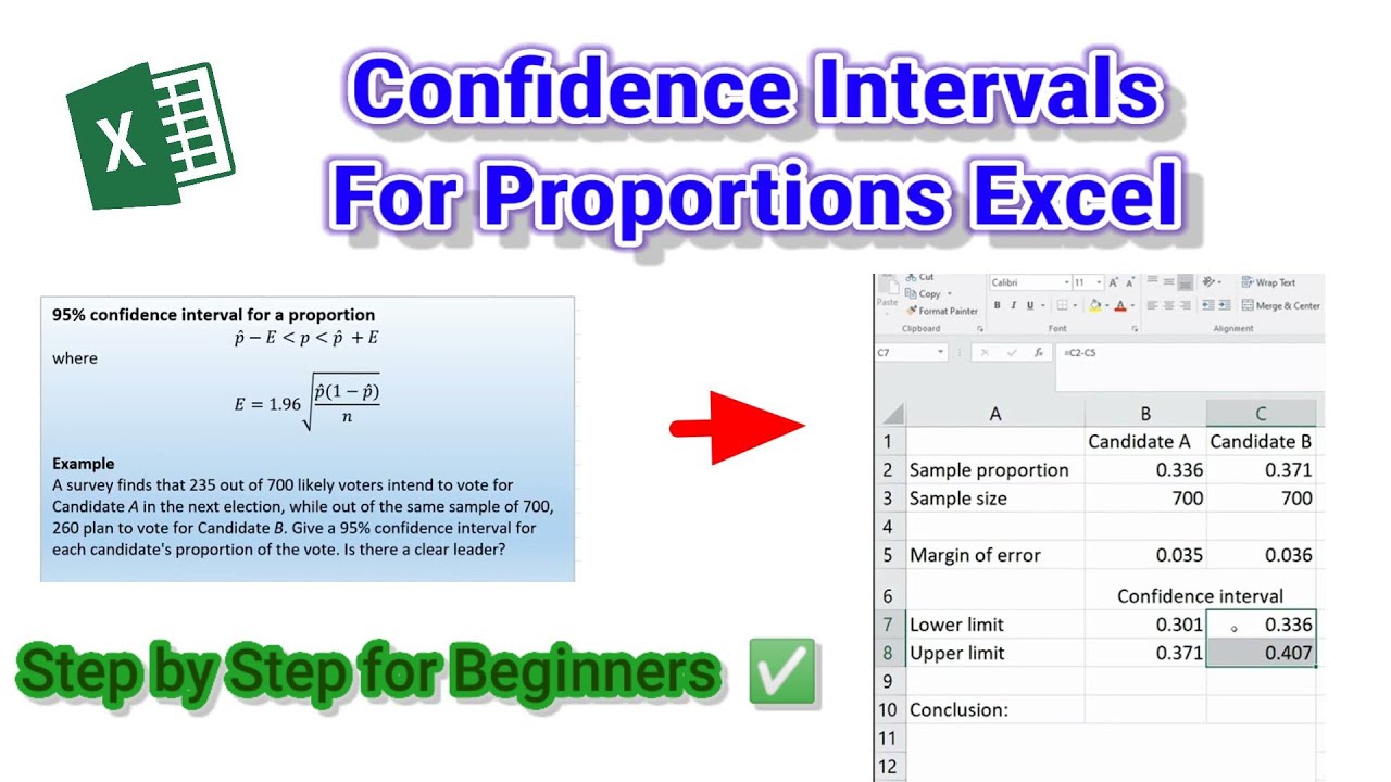 Confidence Intervals For Proportions Excel