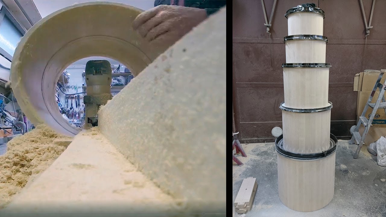 Making of a stave drum set - Part 2: Milling the shells