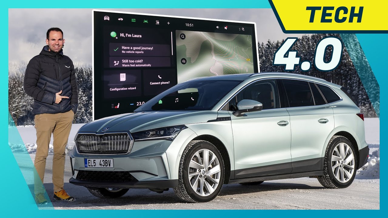 Skoda Enyaq 2024: Infotainment, Displays (AR HUD) und Assistenzsysteme im Test mit Software 4.0!