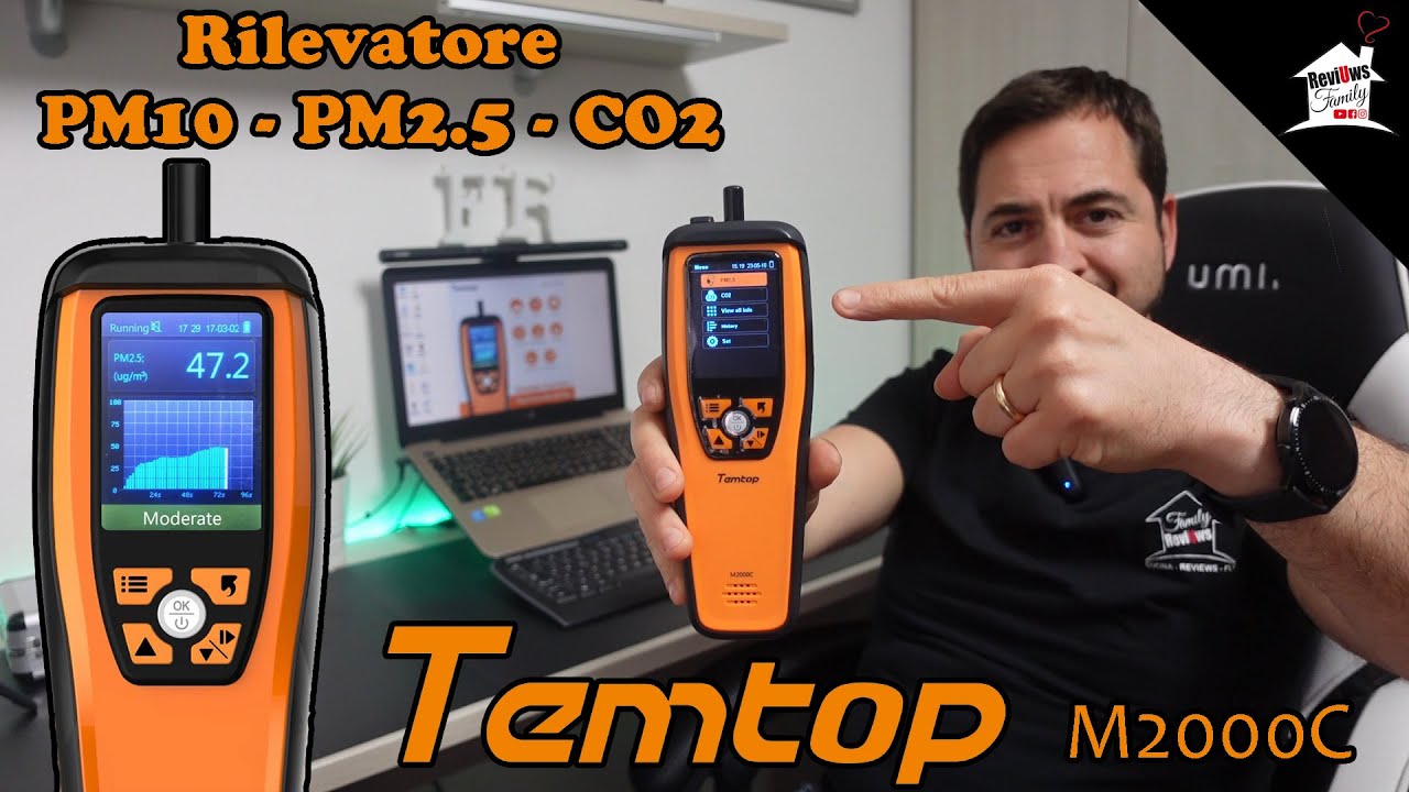 Rilevatore Qualità Dell'Aria - TEMTOP M2000C 2nd - PM2.5 - PM10 - CO2 Esportazione Dati e Grafici