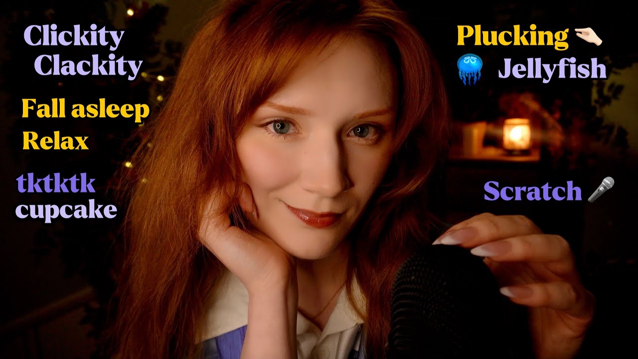ASMR✨Clicky Trigger words Slow with Hand Movements💆‍♀️ Jellyfish,Plucking [part 2]
