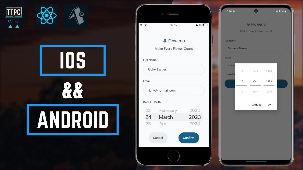 Использование выбора даты с TextInput (Expo | React Native App)