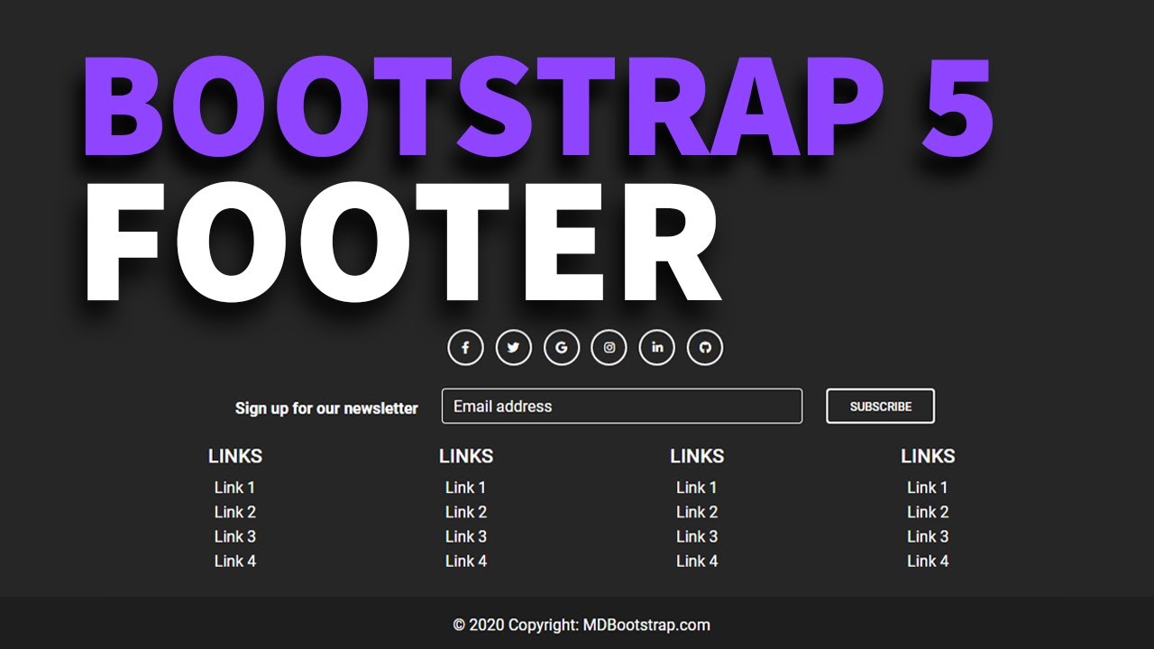Bootstrap Footer - Tutorial on the latest Bootstrap 5