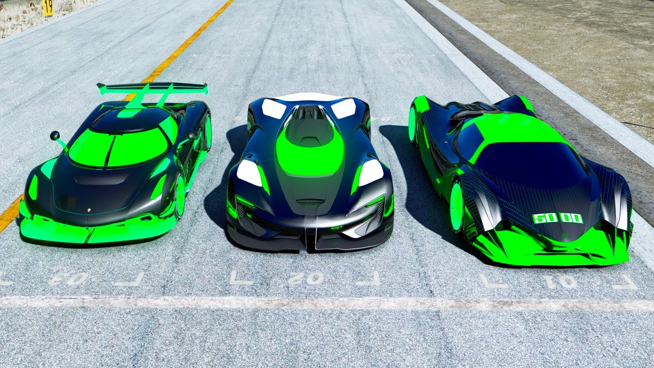 5 Million HP SRT Tomahawk Alien Engine vs Koenigsegg Jesko Alien Engine vs Devel Sixteen AlienEngine