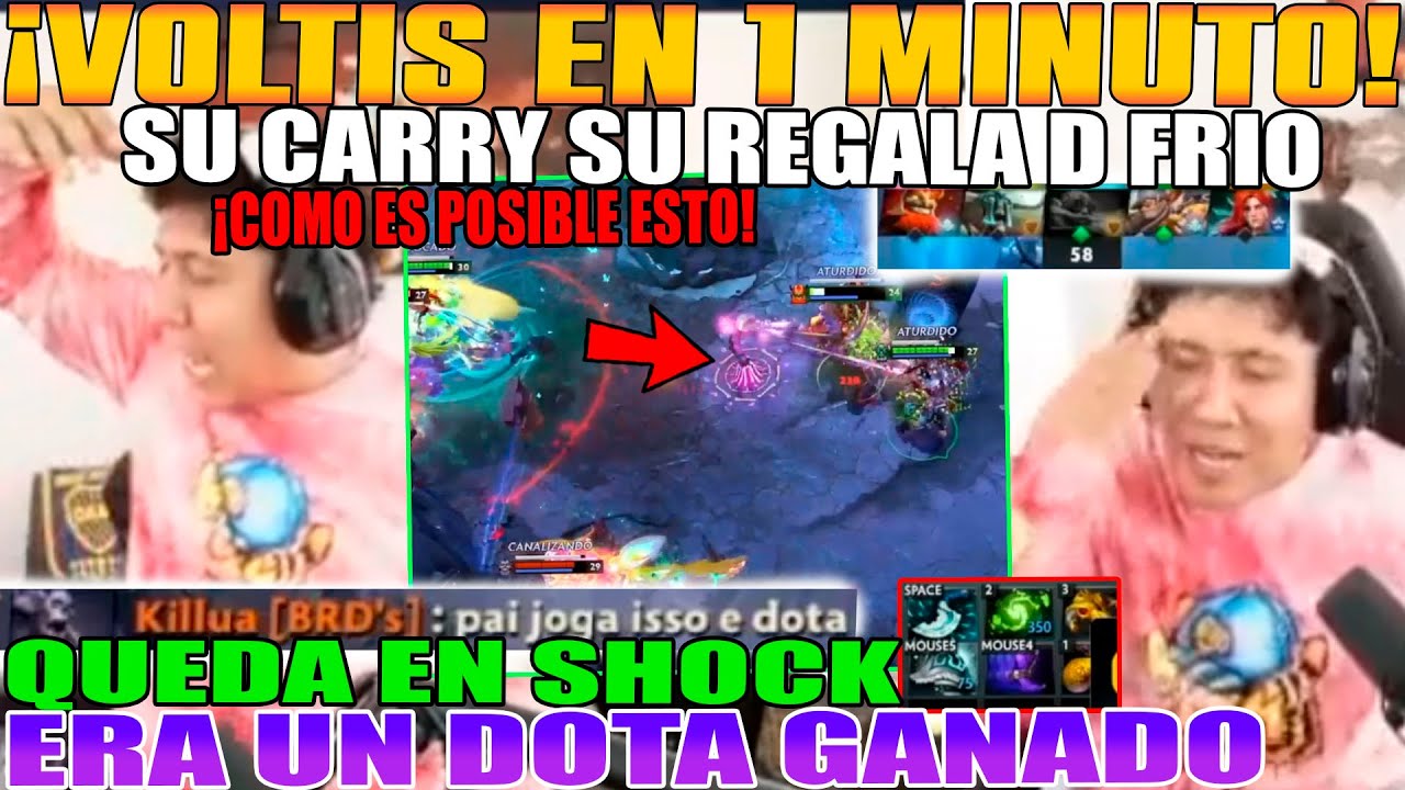 VOLTIS EN 1 MINUTO!!MACARIUS QUEDA EN SHOCK, SU CARRY SE REGALA DE FRIO Y DEFIENDEN 4 VS 5 DOTA 2