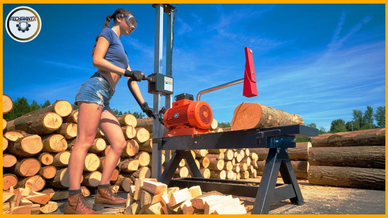 Fastest Automatic Firewood Processing Machine | Modern Wood Cutter and Splitter Machines #11