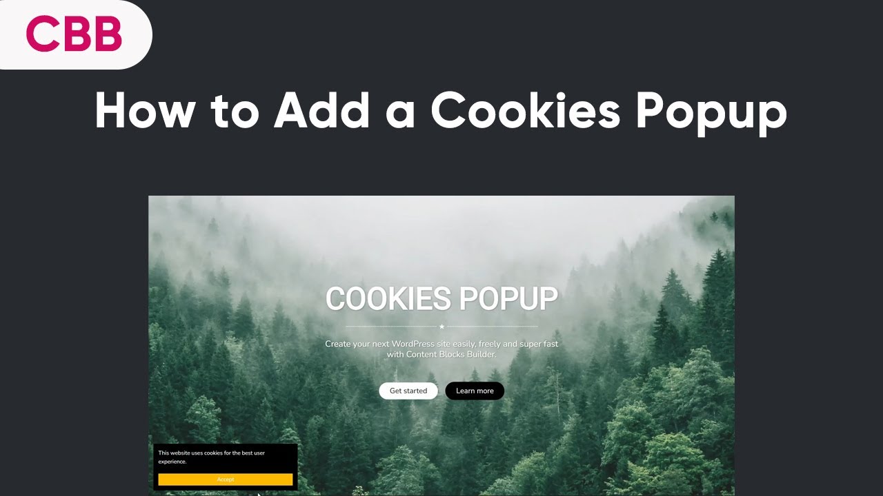 How to Add a Cookies Popup in the Gutenberg Editor using Content Blocks Builder | WordPress