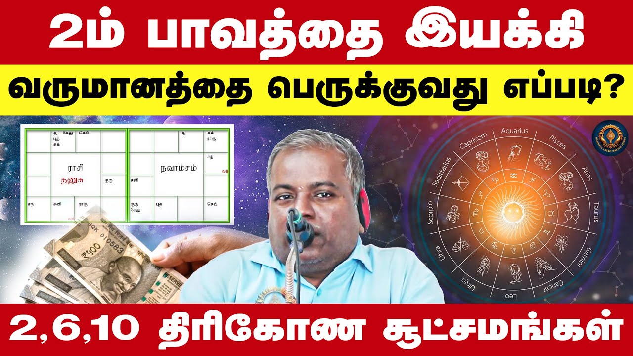 2ம் பாவத்தை இயக்கி வருமானத்தை பெருக்குவது எப்படி? 2,6,10 திரிகோண சூட்சமங்கள் | Astro Ravichandran