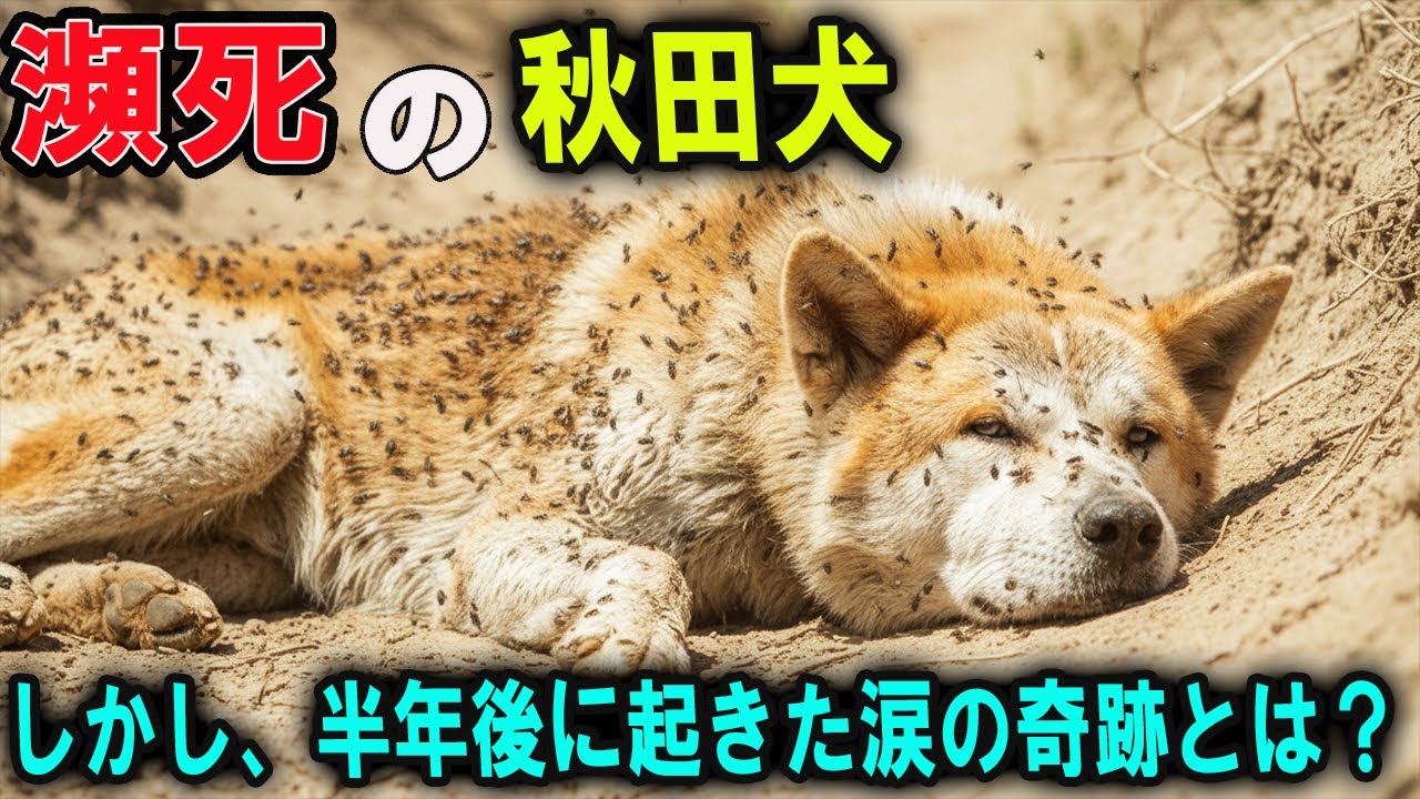【実話】道端で腐敗臭を放ち、無数に蠢くダニに覆われた瀕死の秋田犬…しかし、半年後に起きた涙の奇跡とは？