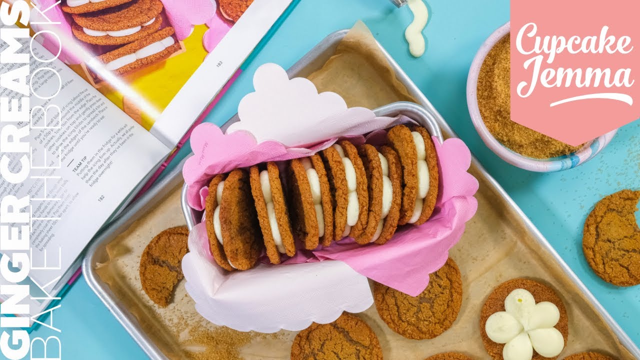 Chewy, Spiced Ginger Cream Biscuit Recipe | Cupcake Jemma