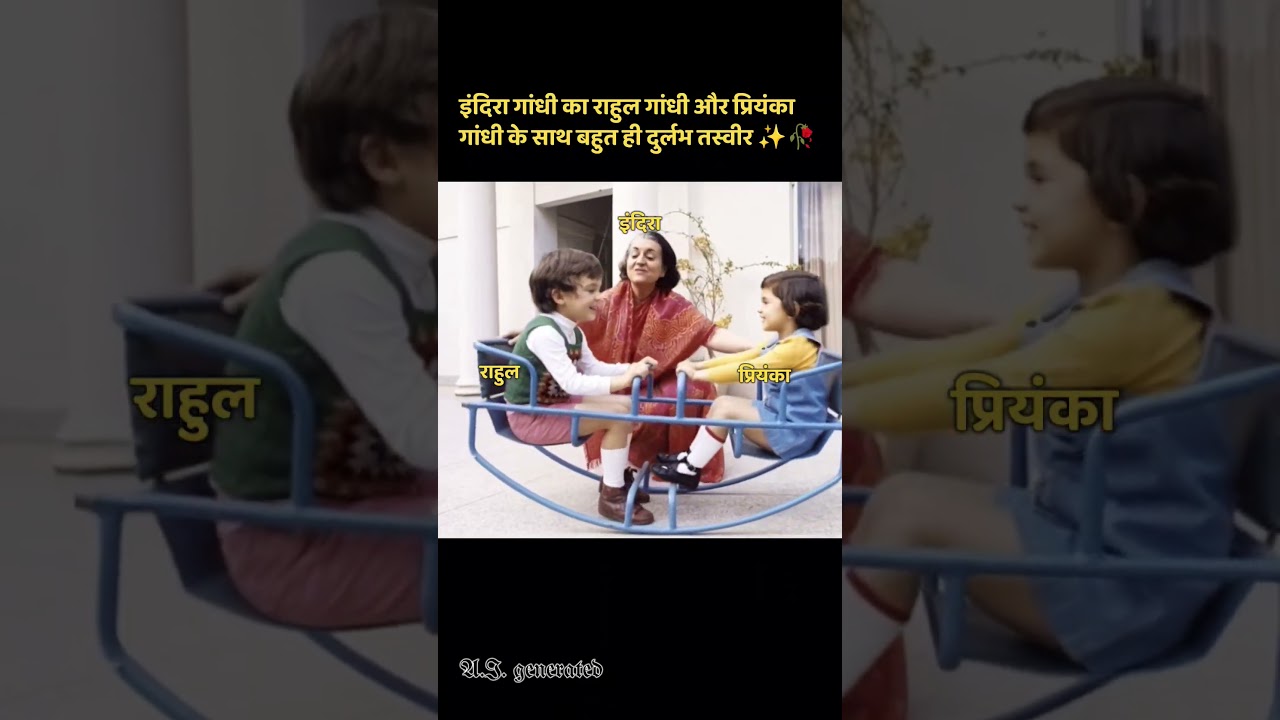 Indira Gandhi with Rahul Gandhi and Priyanka Gandhi