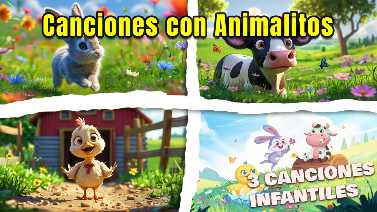 Canciones para Soñar y Cantar con Animalitos 🌙🎶 | Tres Canciones Infantiles para Relajarse