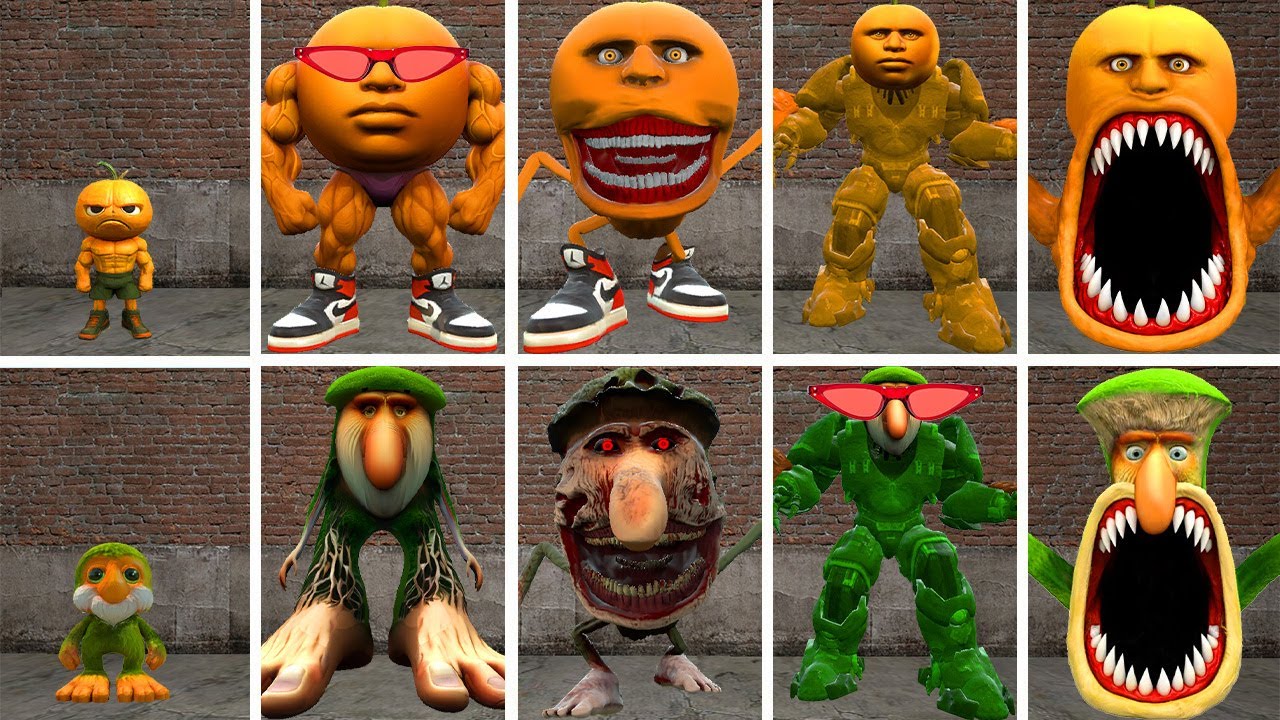 ???: ALL THE NEW EVOLUTIONARY FORMS OF ODINDINDUN MONSTER VS BRR BRR PATAPIM MONSTER IN GMOD!