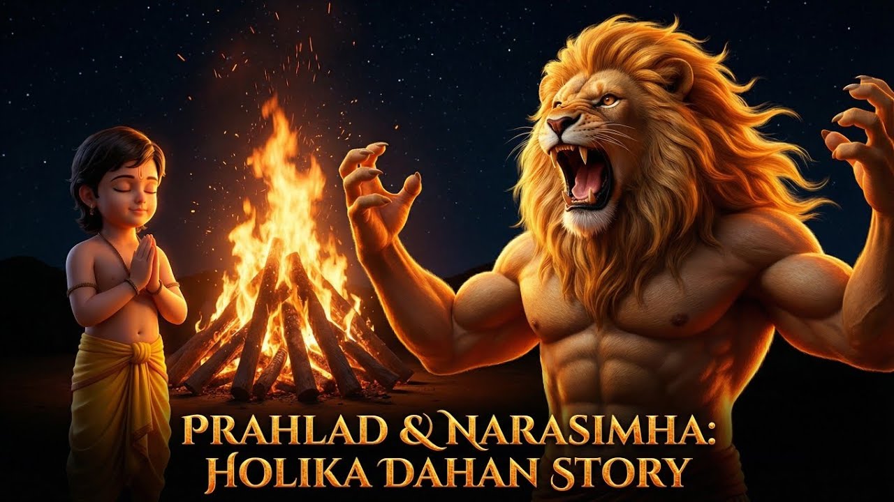 Holika Dahan 🔥 Narasimha Ki Dahad | Prahlad Bhakti | Holi Ka Asli Arth