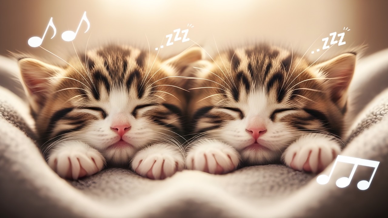 【安眠用】眠れない夜に｜猫の睡眠動画と雨の窓景色 🌧 子守唄ピアノ