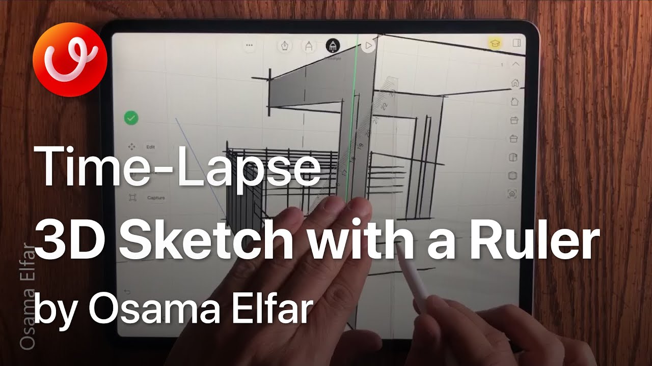 3D Sketch using a Ruler & Apple Pencil