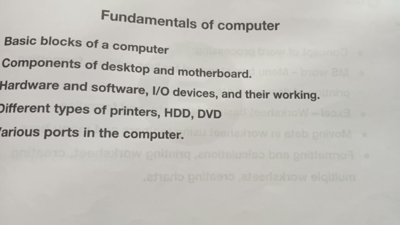Electronics demonstrator detailed syllabus