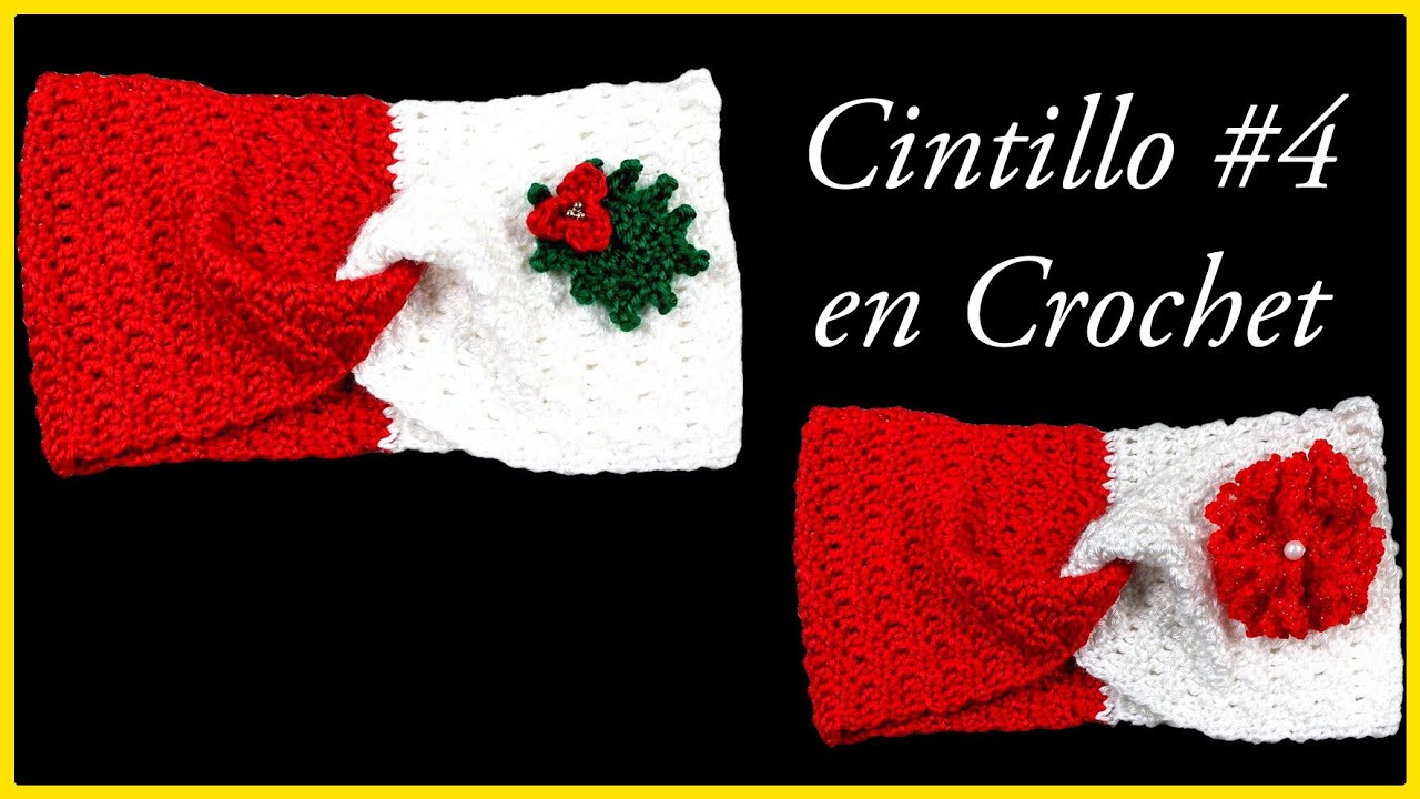 CINTILLO o DIADEMA en CROCHET # 4 en Dos Colores