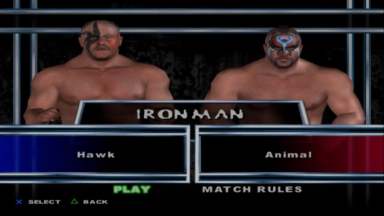 WWE SmackDown! Here Comes the Pain - Hawk VS Animal (IRON MAN)