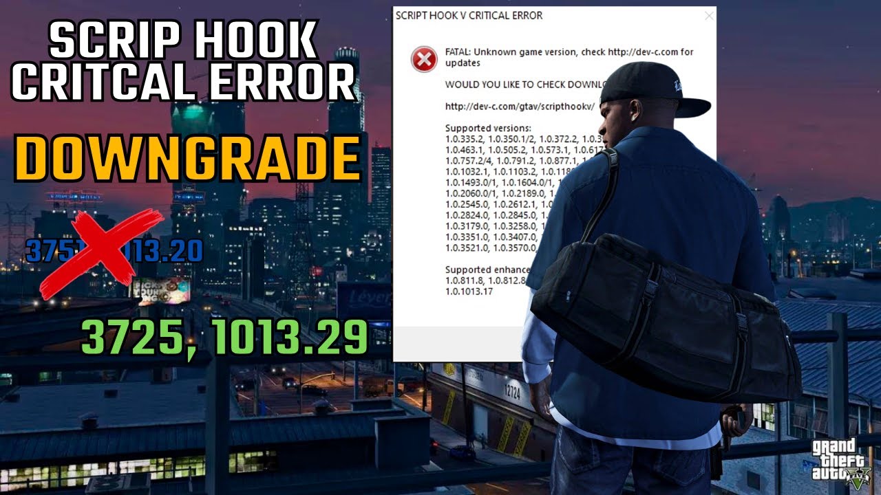 Como Corrigir SCRIPT HOOK CRITICAL ERROR (Downgrade)