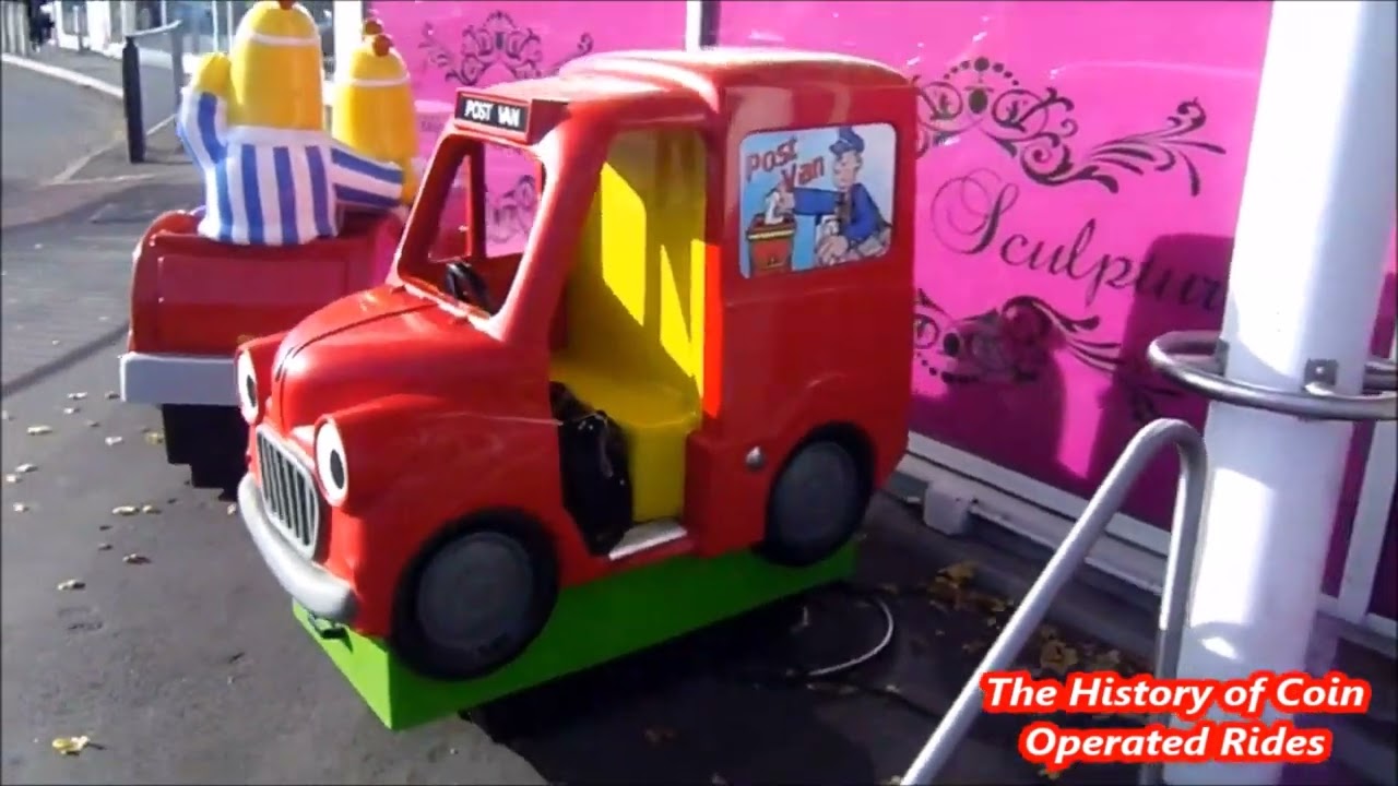 2000s Jolly Roger Coin Operated Post Van Kiddie Ride - Post Truck