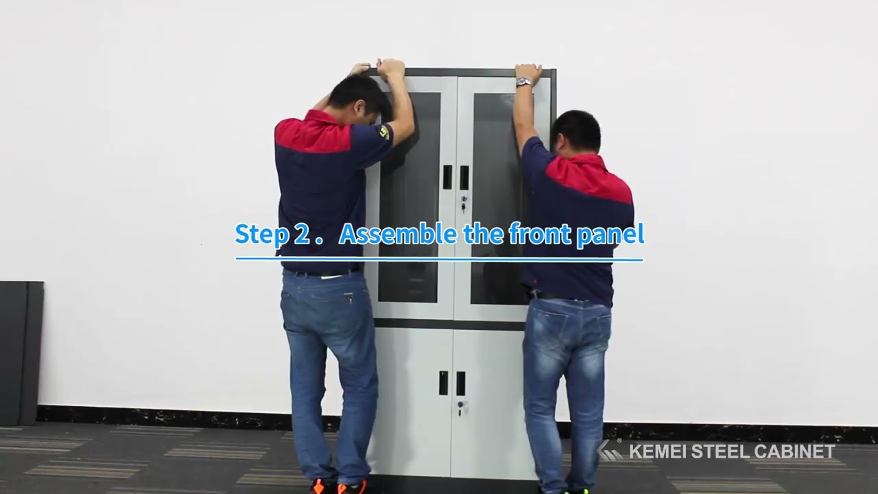 Kemei glass door file cabinet assembly