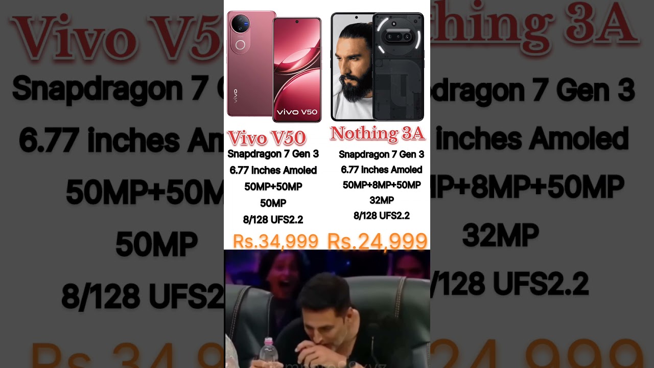 Nothing phone 3a vs Vivo V50 || Quick comparisonvideo || Funny tech roast 