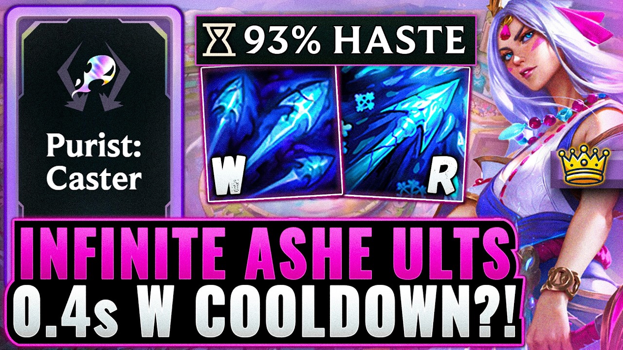 93% Cooldown Reduction: Broken Purist Caster Ashe Build - 1 Second Ult CD? | League Arena Gameplay