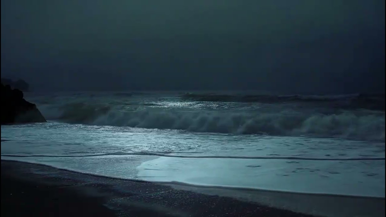Deep Sleep Ocean Waves 3 Hours of Relaxing Night Beach Ambience for Sleeping, No Music