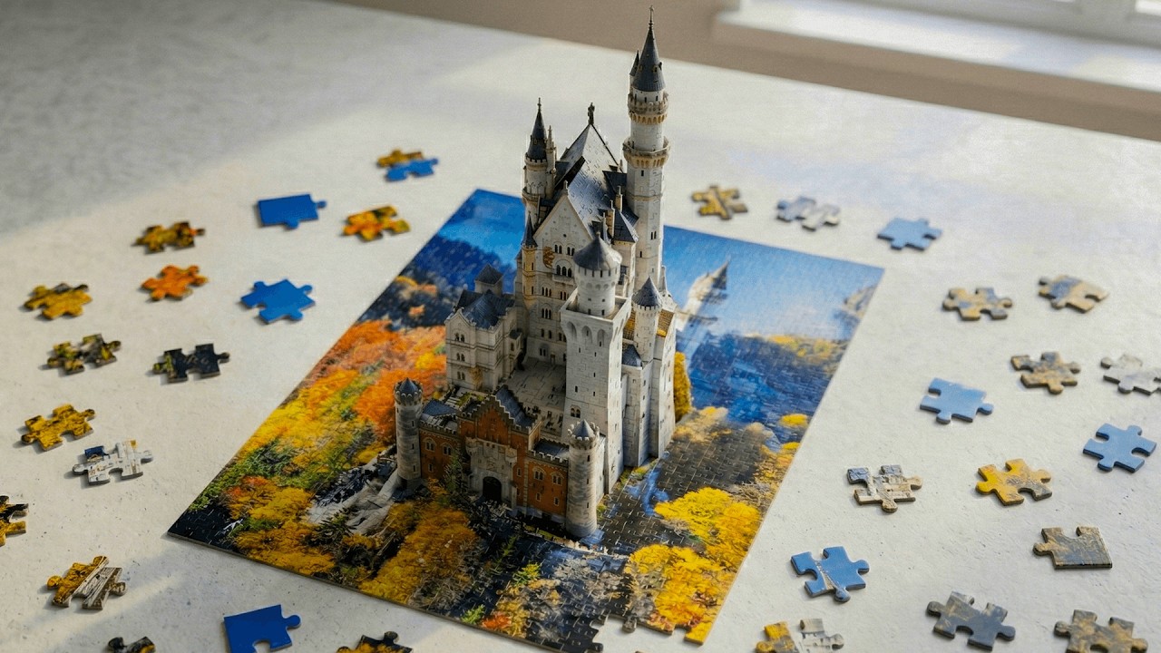 Castle Jigsaw Puzzle Timelapse | 5.5 Hour Build in 20 Minutes