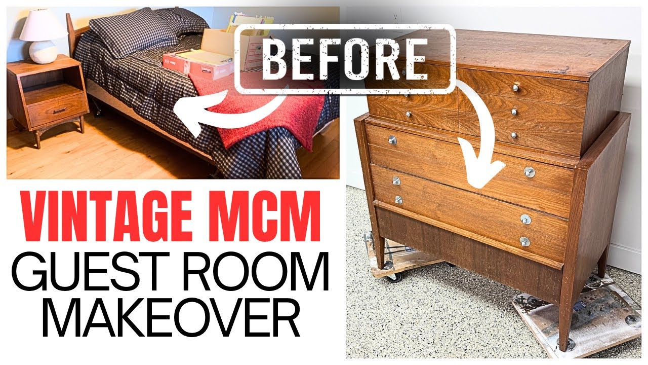 UGLY Guest Room GLOW UP on a Budget : Vintage Furniture Restoration