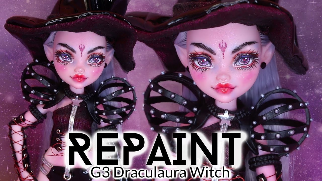 REPAINT ! Sexy Witch Monster High G3 Draculaura OOAK Custom Doll Tutorial •JackyOhhh