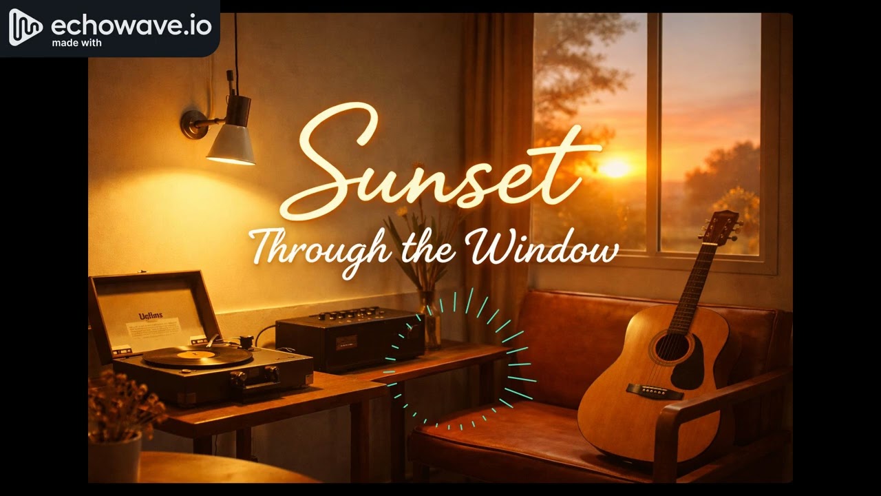 Sunset Through the Window | Warm Golden Hour Music for Study & Work #cafe #instrumental #lofimusic